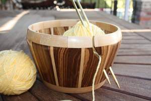 Vintage Style wooden yarn holder top selling <b>Covered</b> Yarn holder handmade portable <b>table</b> decoration Knitting wooden yarn holder - Product Image 3