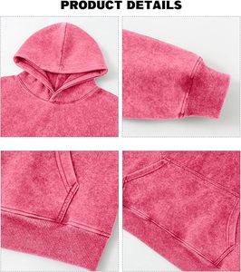 Pull à capuche personnalisé délavé à l'acide Pullover pour hommes Sweats à capuche délavés à l'acide en coton épais et épais éponge française - Product Image 4