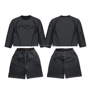 Ensemble court 2 pièces tendance pour femme 2026 – Tenue décontractée et sportive en coton 100 % respirant et écologique, coupe régulière, couleur unie - Product Image 5