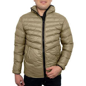 Chaqueta acolchada de trabajo con estilo para hombre de talla grande 2025, ropa de invierno de secado rápido con cuello levantado, opciones OEM personalizables - Product Image 3
