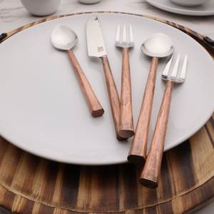 Beautifully Crafted <b>Wood</b> and Steel Cutlery Mirrored Polish Eco-Friendly Metal Kitchen <b>Cooking</b> <b>Utensil</b> for Nonstick Cookware - Product Image 3