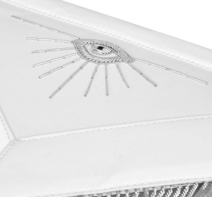 Delantal de Francmasonería, Logia Azul, Totalmente Blanco con Bordado, Personalizable con el Año del Aniversario - Product Image 2