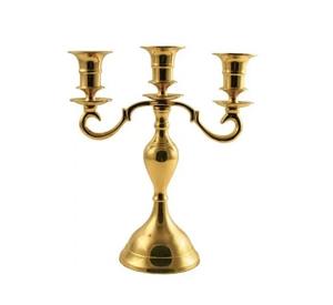 Juego de 3 candelabros dorados de aluminio alto con estilo, decoración de vestíbulo de boda, centro de mesa decorado, candelabros de 5 brazos - Product Image 4