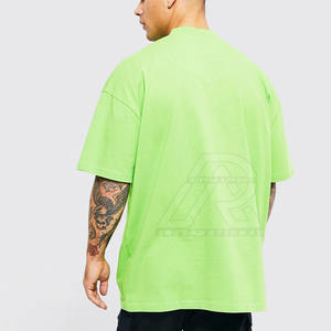 T-shirt baggy à la mode pour hommes respirant 100% coton motif solide épaule tombante coupe ample à manches courtes t-shirt - Product Image 2