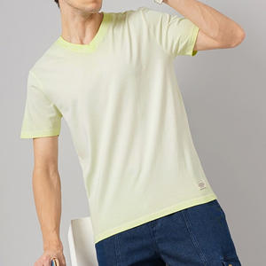 Camiseta de Cuello en V para Hombre al por Mayor, Color Sólido, Lisa, Manga Corta, Camisetas de Cuello en V para Hombre al por Mayor, Manga Corta, 100% Algodón, Lisa - Product Image 1