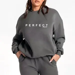 Sweat-shirt à capuche pour femme, vêtement de luxe, surdimensionné, de qualité supérieure, col ras du cou, logo personnalisé, 100% coton, 2023