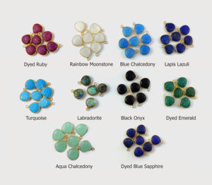 Labradorite taille de la pierre précieuse 12mm sculpture de fleur en forme de cœur en Vermeil d'or en argent Sterling 925 lunette ensemble charme pendentif en argent - Product Image 5