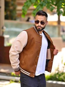 Meilleur matériau Vestes universitaires pour hommes Service ODM personnalisé Tissu léger Style Letterman avec col montant pour l'hiver - Product Image 6