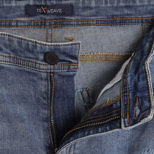 <b>Mens</b> Slim Straight Mid Casual Denim Pant 98% Cotton 2% Spandex Lightweight <b>Stretch</b> Comfort Button Detail Washable Private - Product Image 3