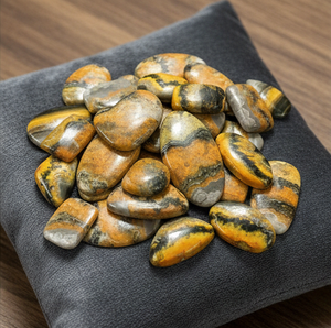 Natural Yellow <b>Bumble</b> <b>Bee</b> Jasper Loose Gemstone Supply For <b>Jewelry</b> Manufacturing Factory Wholesale Buyers Industrial Export Use - Product Image 1