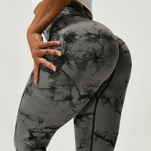 Nouveautés Personnalisées : Leggings de Yoga Sans Couture pour Femme, Taille Haute, Tie-Dye, Effet Scrunch Butt, avec Logo Personnalisé - Product Image 2