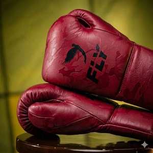 Fly Custom Made Boxing Gloves Cowhide Leather Lace-Up Closure for Wrist <b>Strap</b> Boxing Gloves Professional Competition Gloves - Product Image 1