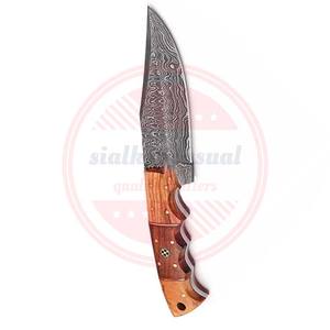 Couteau de chasse en acier damas fait à la main couteau Skinner couteau à lame fixe manche en bois - Product Image 6