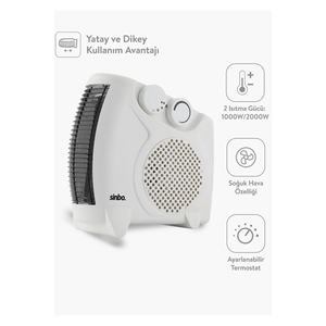 Calentador Eléctrico SFH-6940 de 2000W con Ventilador, 220-240V 50/60Hz para Uso Horizontal/Vertical con Calor/Frío, con Garantía del Distribuidor Oficial - Product Image 1