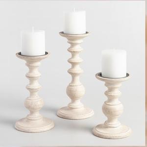 <b>White</b> Farmhouse Wooden <b>Candle</b> Holder Home Decoration Wedding Events Parties Handcrafted <b>Pillar</b> Stand at Wholesale Factory Price - Product Image 6