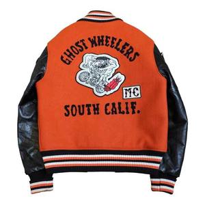 เสื้อแจ็กเก็ตเบสบอลผ้ากำมะหยี่สำหรับผู้ชายผ้าขนแกะมีแผ่นปะทำจากกำมะหยี่แขนเสื้อหนังต่ำสำหรับฤดูหนาว - Product Image 4