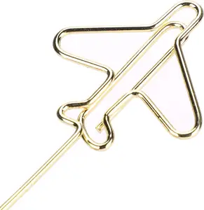 Memo Clip Halter Nachricht Clip Desktop Metall Visitenkarte Foto Golden Flugzeug halter mit Basis hand gefertigt von Adiba Home Decor