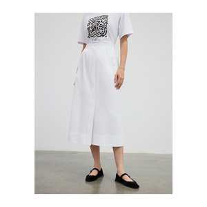 Jupe en mélange de coton avec poche avant et ceinture élastique, coupe confortable - Product Image 6