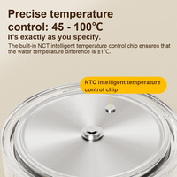 Machine à préparer le lait infantile avec contrôle de température 72H 45-100 ° Distributeur d'eau chaude réglable 30-300 ml avec veilleuse