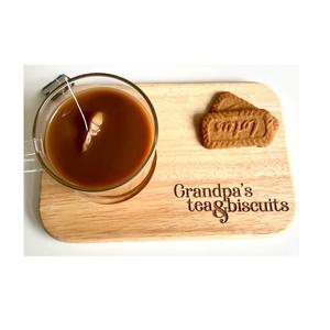 Planche de service personnalisée de manière durable pour thé café biscuits message gravé personnalisé - Product Image 2