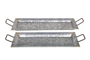 Vajilla de diseño Vintage para decoración del hogar bandeja galvanizada bandeja de calidad superior con asas bandeja galvanizada - Product Image 3