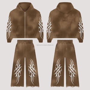 Ropa informal de calle para hombre, chándal estampado, Conjunto de sudadera con capucha, Jogger transpirable con cuello con capucha, fabricado por marca - Product Image 1