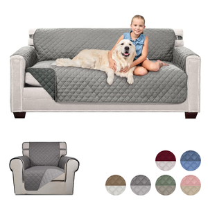 Housse de chaise réversible, housse de canapé matelassée, protection de meubles avec sangles élastiques, lavable, pour <span class=keywords><strong>fauteuil</strong></span>, enfants et animaux domestiques - Product Image 1