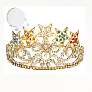 Couronne maçonnique en argent pour Grand Maître de la Franc-Maçonnerie O.E.S, décorée de strass, réglable avec un ensemble ultra - Product Image 3
