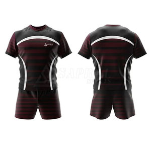 Ensembles d'uniformes de football rugby avec logo personnalisé de haute qualité Vêtements de sport respirants en polyester 100% avec service OEM à bas quantité minimale de commande - Product Image 1