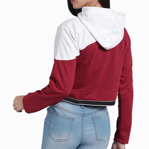 Sweat à capuche en polaire personnalisé avec logo brodé en polyester/coton pour femme, design oversize à épaules tombantes, coupe courte, respirant, 340g, hiver - Product Image 5
