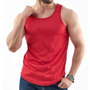 Men's <b>Red</b> Solid Color O-Neck Sleeveless Knitted <b>Tank</b> <b>Top</b> Casual Wear - Product Image 6