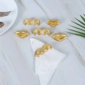 Colección de servilleteros de metal de latón antiguo con estilo de lujo para bodas, fiestas, decoración de comedor de hotel con belleza - Product Image 3