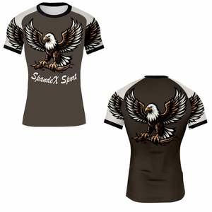 Rashguard BJJ de qualité supérieure personnalisé en gros pour hommes, anti-UV, respirant, écologique, à séchage rapide, rashguard MMA - Product Image 3