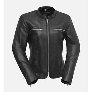 Chaqueta de Motera Reversible de Piel de Oveja con Flecos para Mujer - Estilo Bomber Corto con Detalles de Perlas y Gamuza - Product Image 1