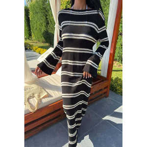 Robe décontractée en maille à manches espagnoles 2848 avec design dos nu pour les occasions de loisirs - Product Image 2