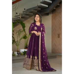 ชุดเดรสสำเร็จรูปดีไซน์เนอร์พรีเมียม คอลเลคชั่นผ้าคลุมไหล่ ผ้าลายดอกไม้สไตล์อินเดีย/ปากีสถาน สำหรับงานปาร์ตี้ แห้งเร็ว ใส่ได้ทุกฤดู RADHE EXPORT - Product Image 1