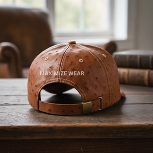 Casquette en cuir gaufré d'autruche en cuir personnalisé de haute qualité Texture d'autruche vente en gros OEM/ODM bouchon d'approvisionnement d'usine par maximiser l'usure - Product Image 5