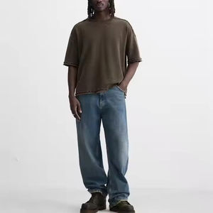 Camiseta sin mangas holgada de algodón para hombre, cuello redondo, color liso, estilo urbano, 100% algodón, gramaje pesado, venta al por mayor - Product Image 1