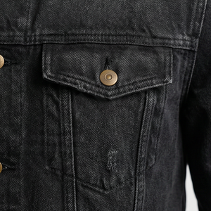 Chaqueta Vaquera de Mezclilla para Hombre, Estilo Vintage, Lavado Desgastado, Cuello Alto, Reversible, Prenda Exterior Moderna - Product Image 5