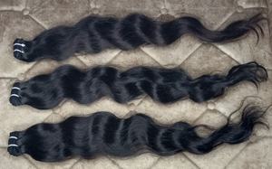 Extensions de cheveux humains bruts pour femmes indiennes non traitées couleur naturelle noire cuticule libre chimiquement alignée aucune traitée - Product Image 3