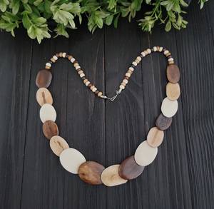 สร้อยคอกระดูกควายธรรมชาติสำหรับผู้หญิง เครื่องประดับแฟชั่น คุณภาพสูง สไตล์วินเทจ งานแกะสลักกระดูกอูฐ ราคาไม่แพง - Product Image 5