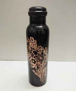 Fantaisie haute prestations Premium luxe cuivre bouteille d'eau potable cuivre fleur gravure concepteur Look fantaisie bouteille d'eau avec couvercle - Product Image 3