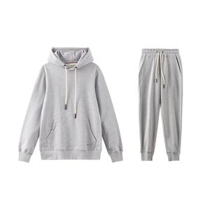 ชุดวอร์มแบบสั่งทำขายส่งสำหรับทุกเพศ ผ้าฝ้าย 100% ชุดกีฬาพิมพ์ลายเรียบ ชุดฮู้ดดี้และกางเกงวอร์มผู้ชาย ไซส์พลัส สำหรับฤดูหนาว น้ำหนักเบา - Product Image 6