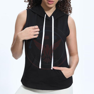 Hoodies sans manches pour femmes, design personnalisé, usage extérieur, couleur unie, confortables - Product Image 4