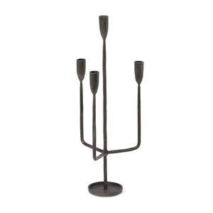 Ensemble de bougeoirs coniques en fer forgé à la main, style minimaliste, noir mat, hauts, pour décoration de maison moderne, mariage - Product Image 2