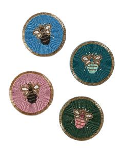 Sous-verres perlés semences de broderie Sous-verres perlés semences astucieuses Ensembles de sous-verres perlés perles de l'Inde sous-verres faits à la main - Product Image 2