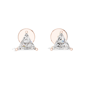 Pendientes de Diamantes Triangulares Cultivados en Laboratorio de 1.3 CT, Claridad VVS-VS EF, Oro de 18KT, 14KT, 10KT y Plata 925, Oro Rosa, Amarillo, Blanco - Product Image 1