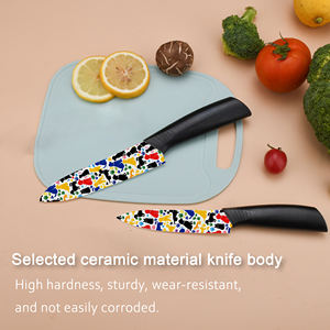 Ensemble de couteaux de chef en céramique, lames en céramique, manches en plastique, 8 pièces, tranchants, compatibles lave-vaisselle, ambidextres, pour la cuisine à domicile, vente flash - Product Image 4