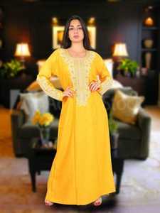 2022 Dubai Jalabiya para mujeres último diseño de algodón bordado árabe para Jilbab ropa musulmana tradicional accesorio Islámico - Product Image 2