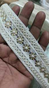 เครื่องริบบิ้นและผ้าลูกไม้ปักแบบกำหนดเอง,ในดีไซน์และสีต่างๆสำหรับชุดแต่งงานในการออกแบบและขนาดต่างๆ - Product Image 3